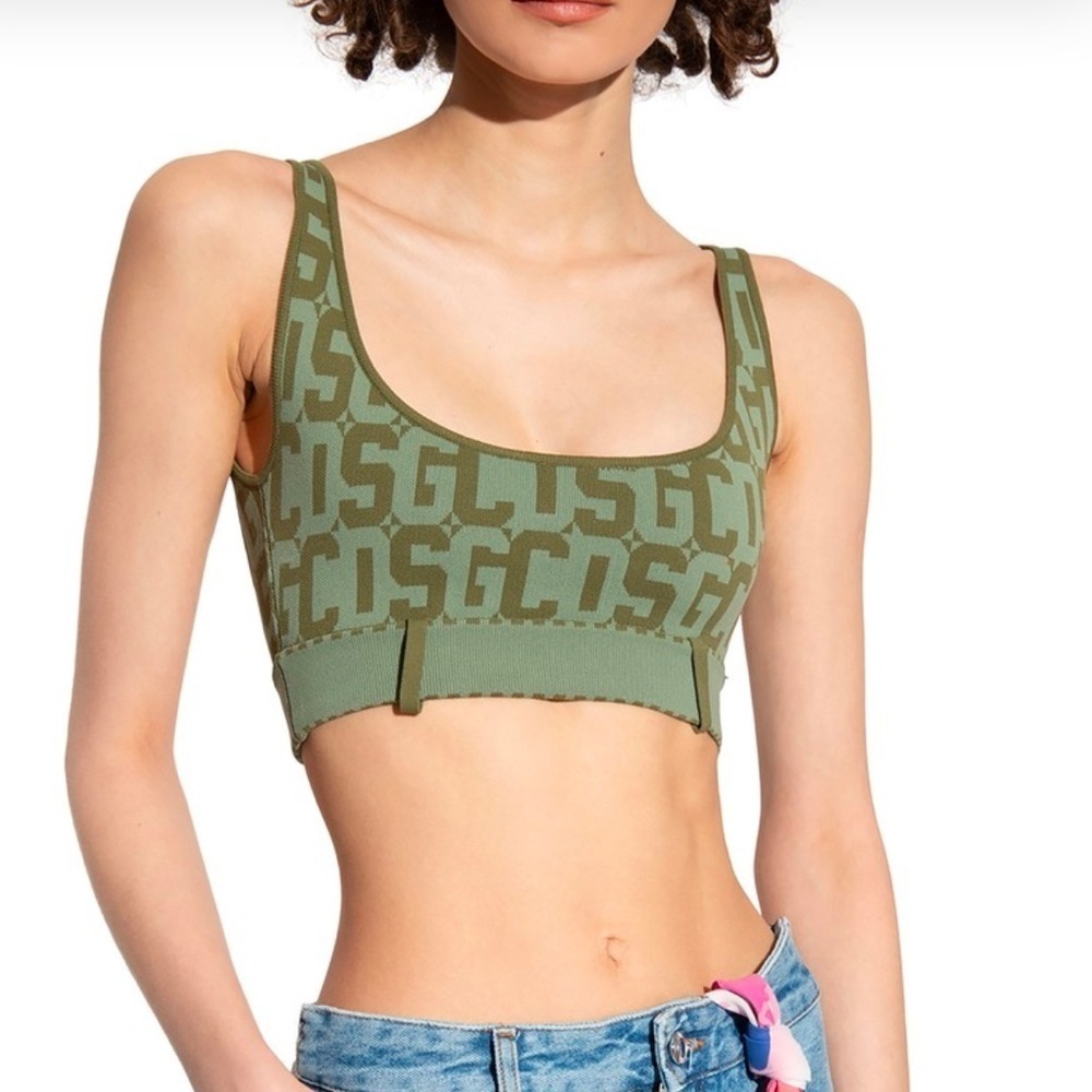 NWT! GCDS Top, Monogram, Green, Size L, Authentic